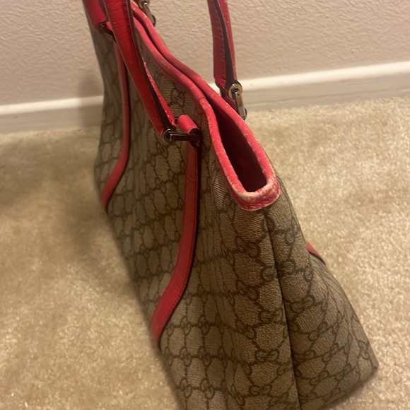 Hot Pink Gucci Coated Canvas Tote Purse Shoulder Bag - Picture 7 of 16